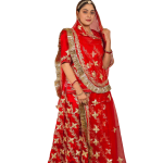 Scarlet Red Gottapatti Rajputi Poshak | Traditional Sikhiya Work on Bamber Satin | Jaipurio Designer Collection